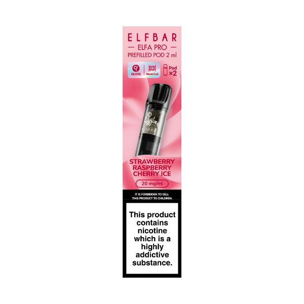 ELFBAR ELFA PRO PODS - Strawberry Raspberry Cherry Ice 20mg (2 Pack)